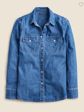 NWT J.Crew Wren Slim Western Chambray Shirt in Villere Wash